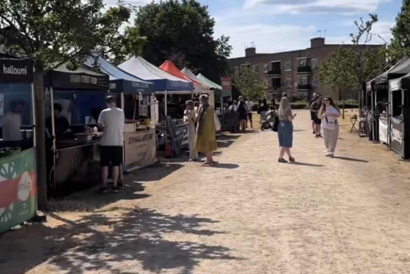 Fresh sugarcane juice stall at Lloyd Park Market